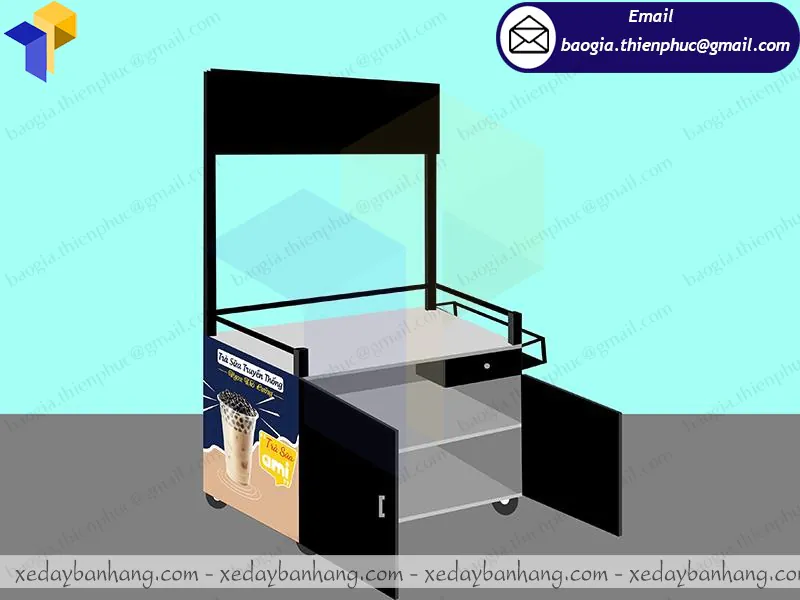 xe sắt bán trà sữa đẹp