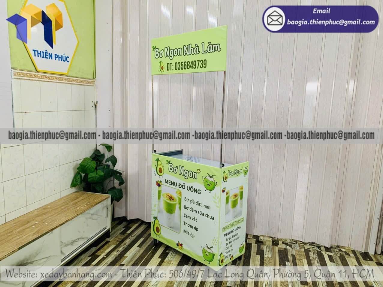 Báo giá xe xếp bán nước đẩy bán rong ngoài trời xe đầu tư kinh doanh mang đi
