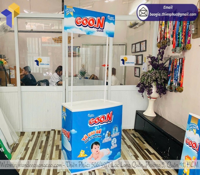 quầy tiếp thị sản phẩm tại xưởng