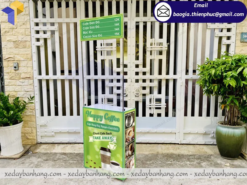 báo giá kệ sắt sampling bán cafe