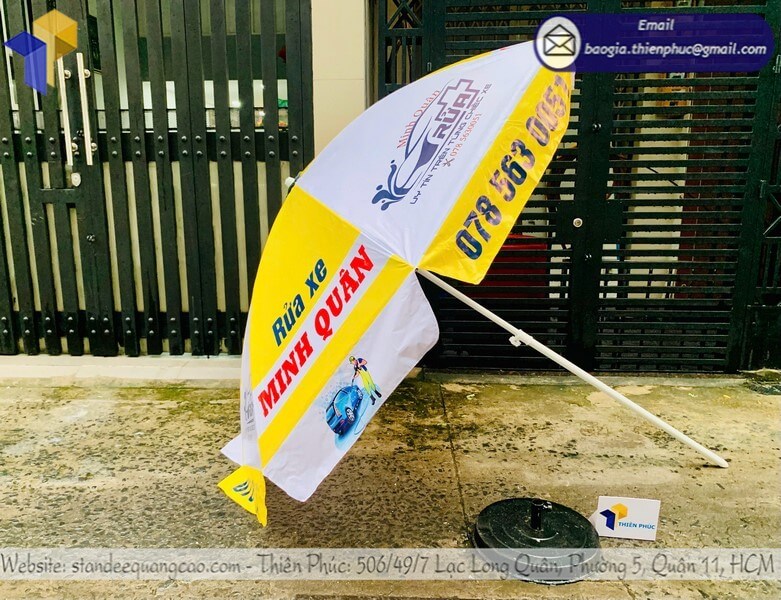 báo giá ô dù che quảng cáo Đà Lạt