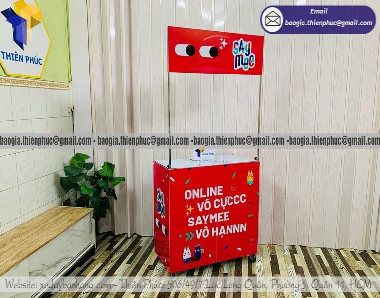 Báo giá quầy bằng sắt cho PG tiếp thị sản phẩm mới quầy trưng bày sampling