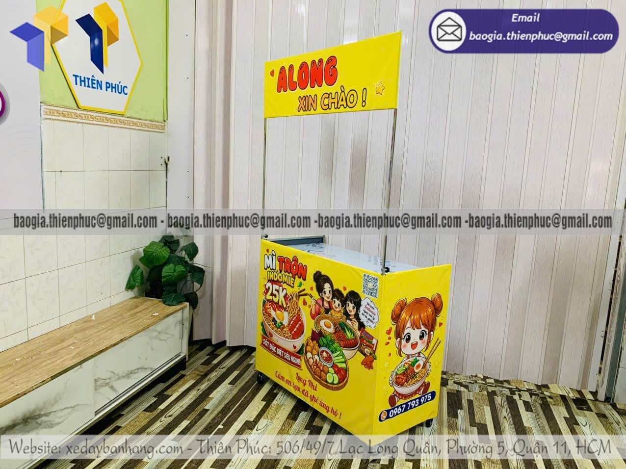 Báo giá quầy xếp bán mì trộn đường phố lắp ráp theo kích thước ngân sách