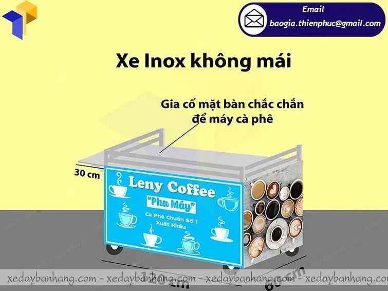 báo giá tủ bán cà phê bằng inox