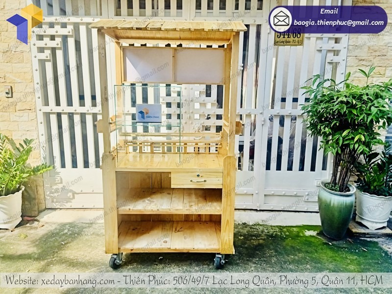 báo giá tủ bán cá viên chiên bằng gỗ