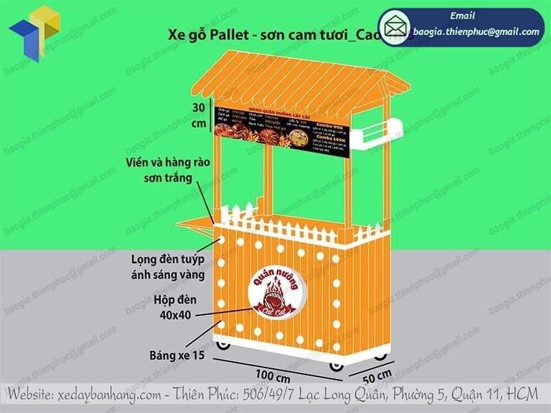 báo giá tủ gỗ bán thức ăn nhanh