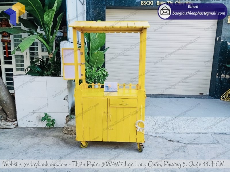 báo giá xe bán cà phê bằng gỗ