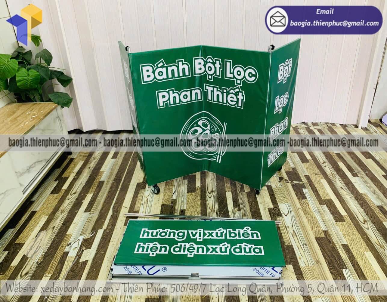Báo giá xe bạt lắp ráp bán bánh lề đường giá rẻ xe bán hàng vỉa hè che nắng