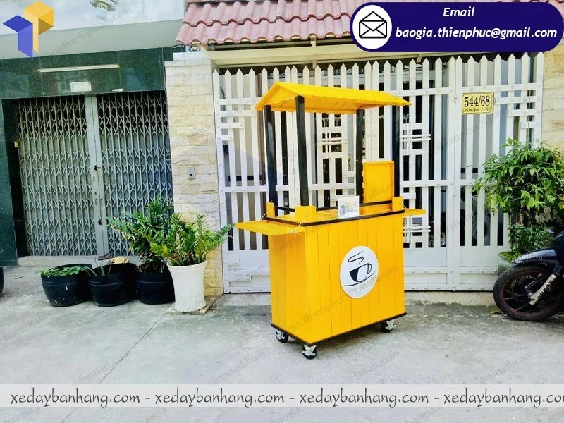 báo giá xe cà phê bằng gỗ