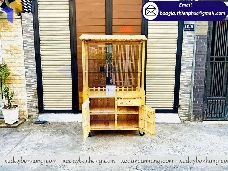 báo giá xe cà phê mang đi bằng gỗ