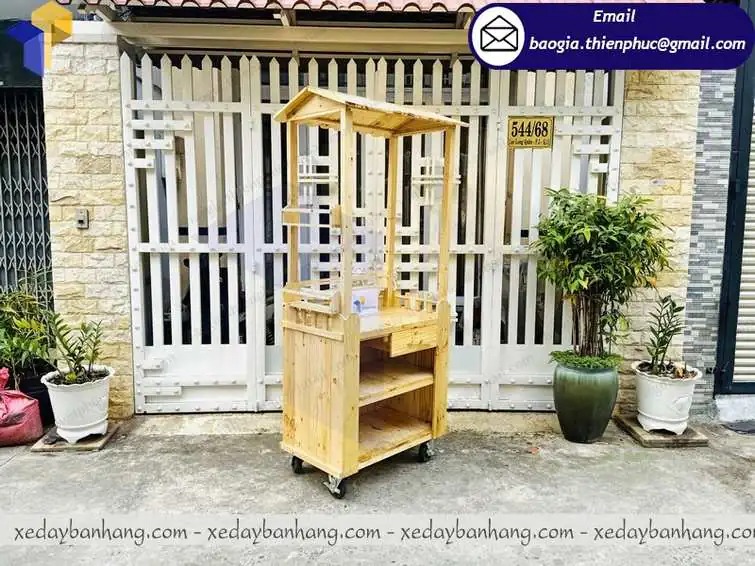 báo giá xe cafe take away bằng gỗ