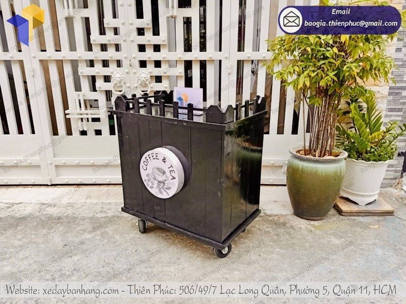 báo giá xe cafe take away gỗ