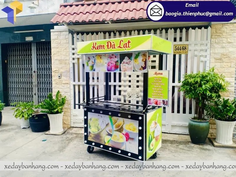 báo giá xe đẩy bán kem bằng sắt