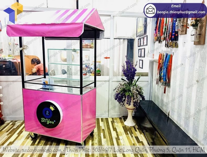 báo giá xe đẩy inox bán cá viên chiên