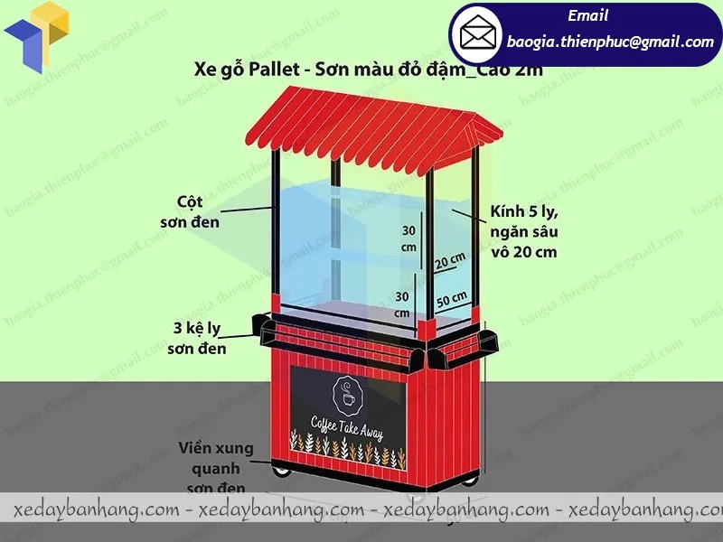 báo giá xe gỗ bán cà phê vỉa hè