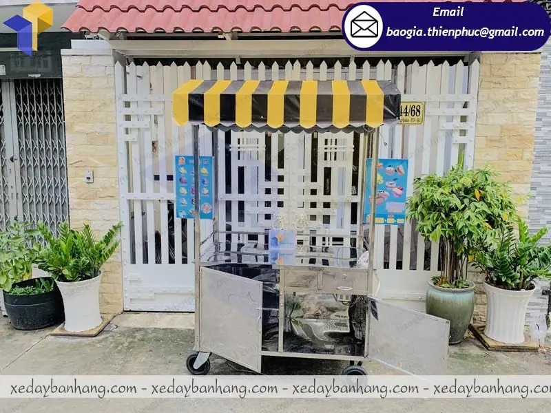 báo giá xe inox bán kem kẹp