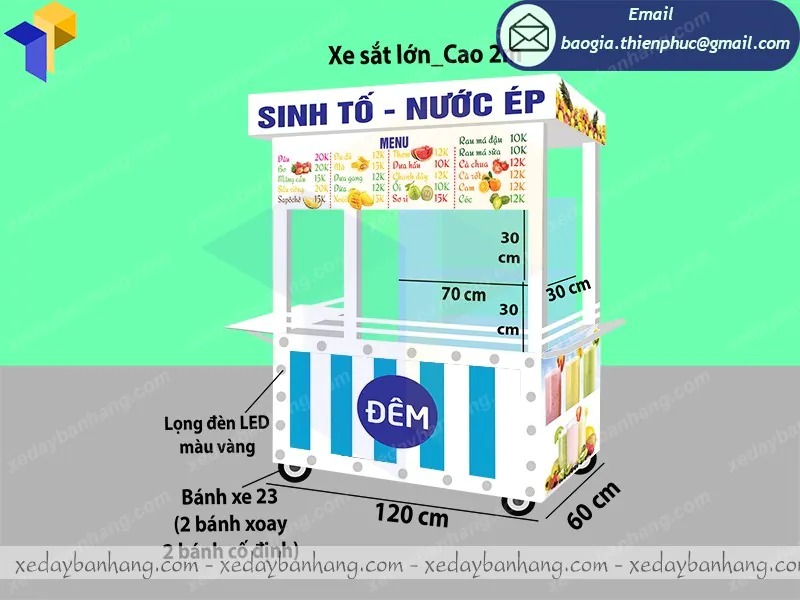 báo giá xe inox bán nước ép