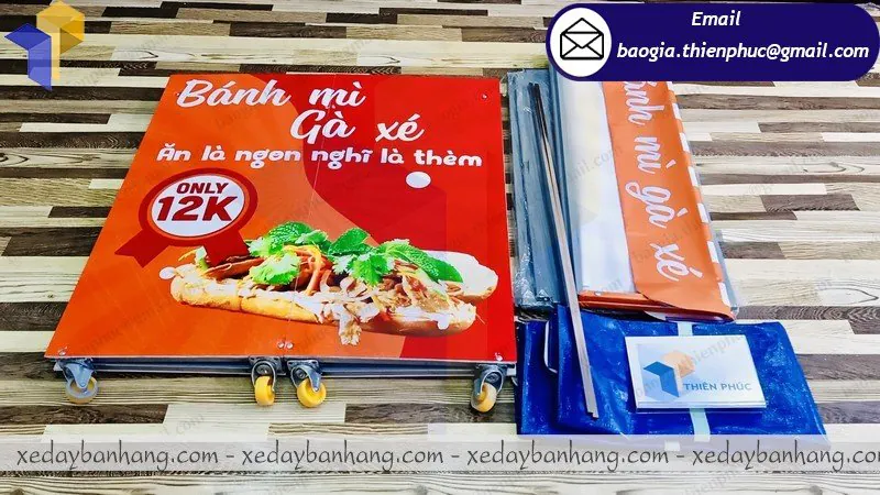 báo giá xe lắp ráp bán bánh mì gà xé