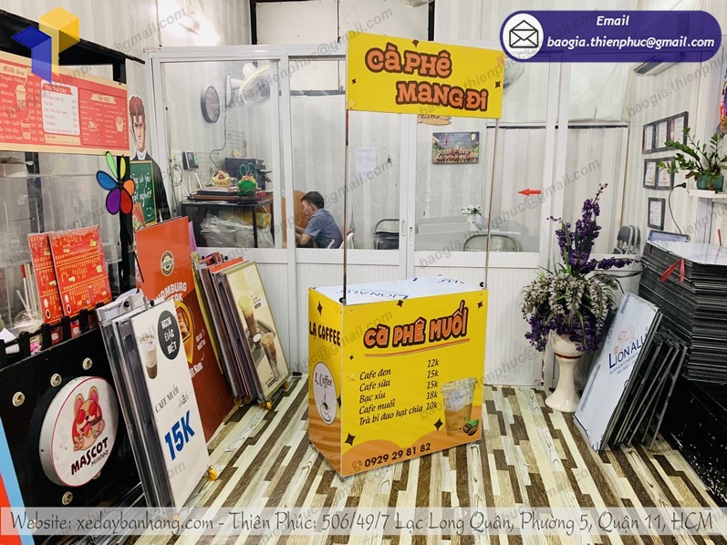 booth bán cà phê lắp ráp đẹp