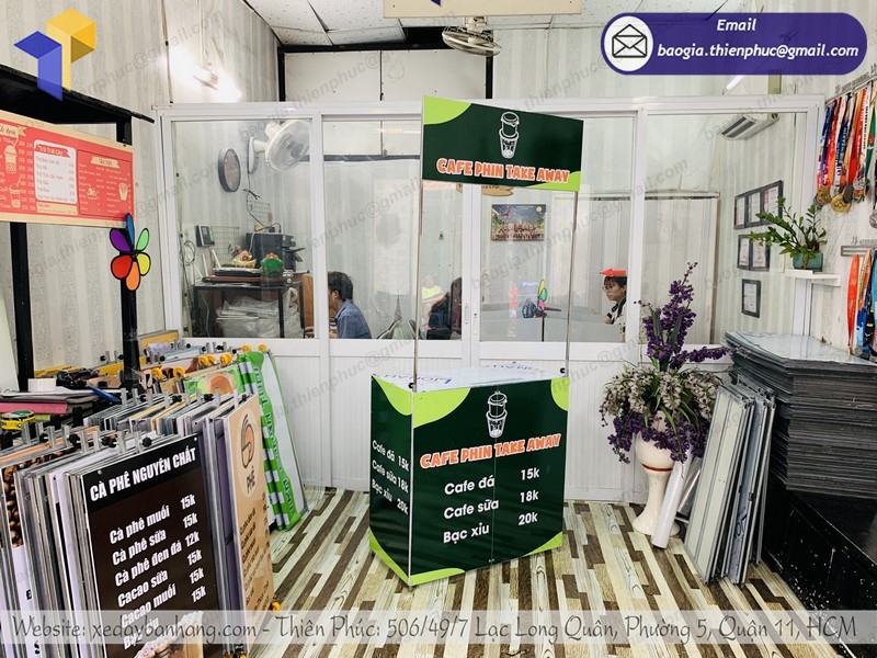 Booth bán cà phê lắp ráp mang đi đẹp