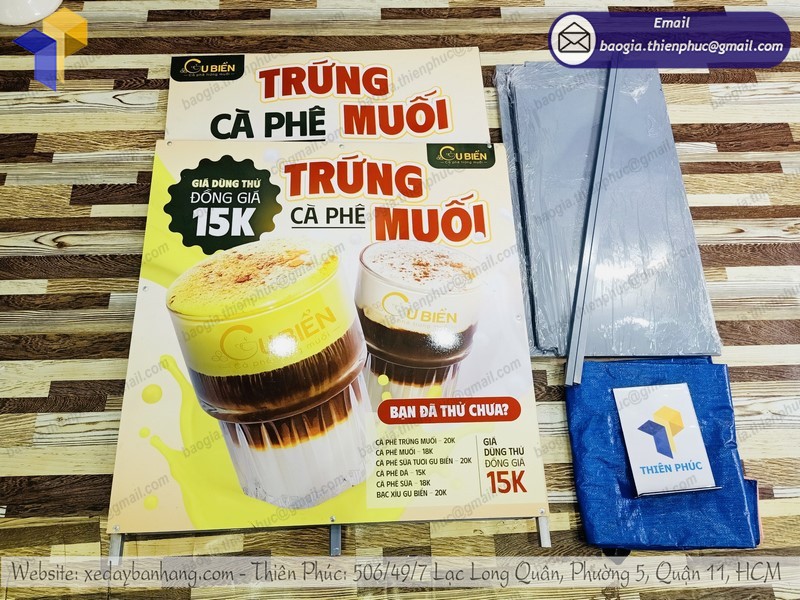 booth bán cà phê trứng mang đi đẹp