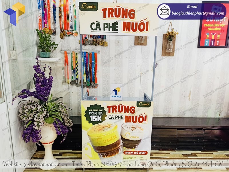 booth bán cà phê trứng mang đi