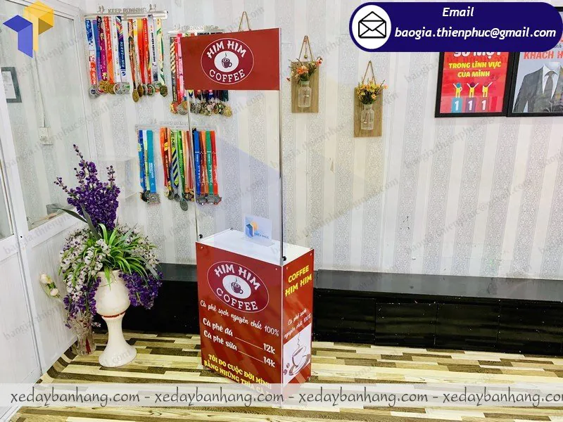 booth bán cafe cacao bằng sắt đẹp