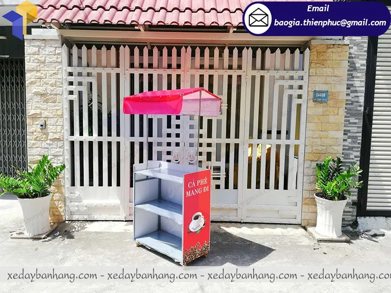 booth bán cafe pha máy lắp ráp đẹp