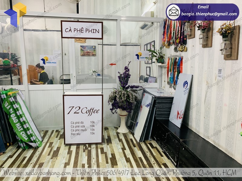 Booth café mang đi xếp gọn uy tín