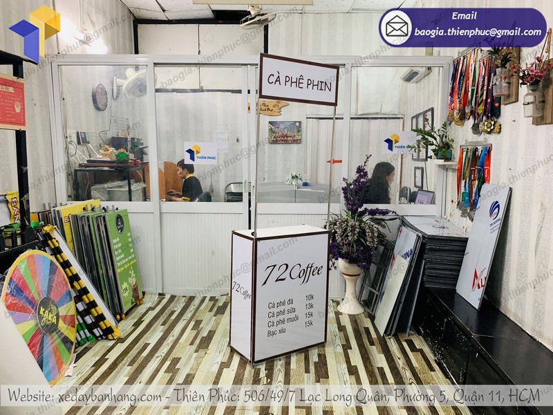 Booth café mang đi xếp gọn