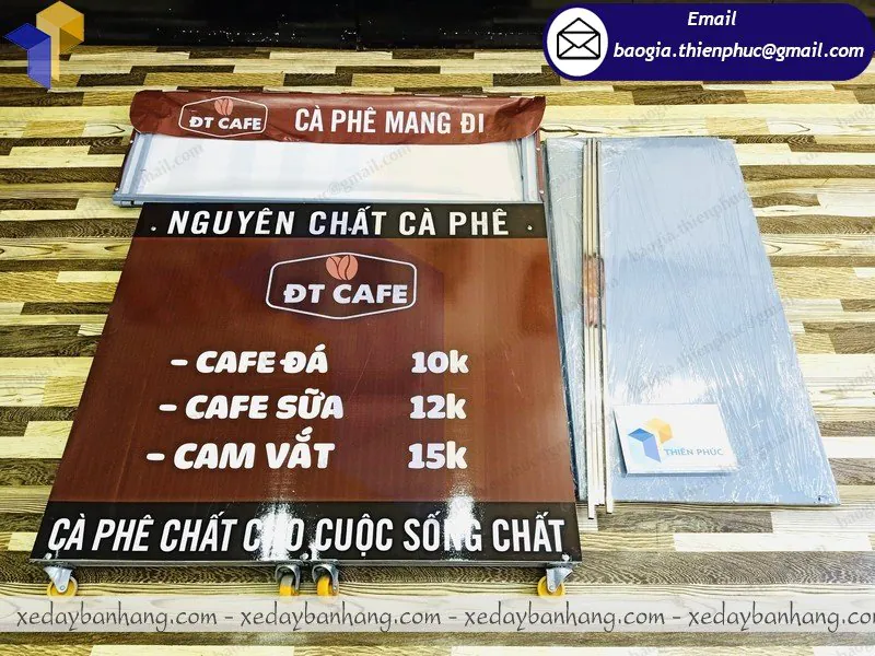 booth gấp gọn bán cafe