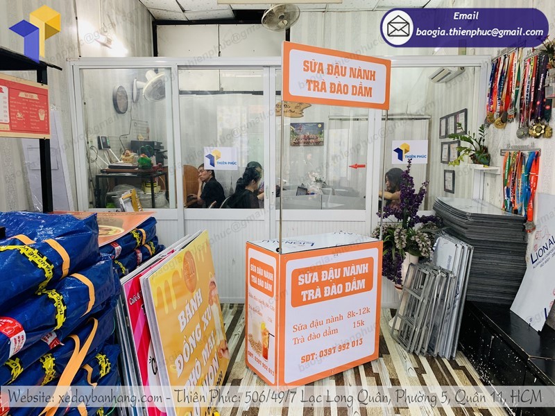 Booth lắp ráp bán sữa đậu nành đẹp