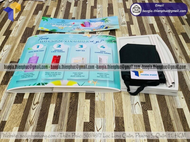 Booth nhựa cho PG trưng bày sản phẩm mới ra mắt chiến dịch marketing bán hàng tận nơi
