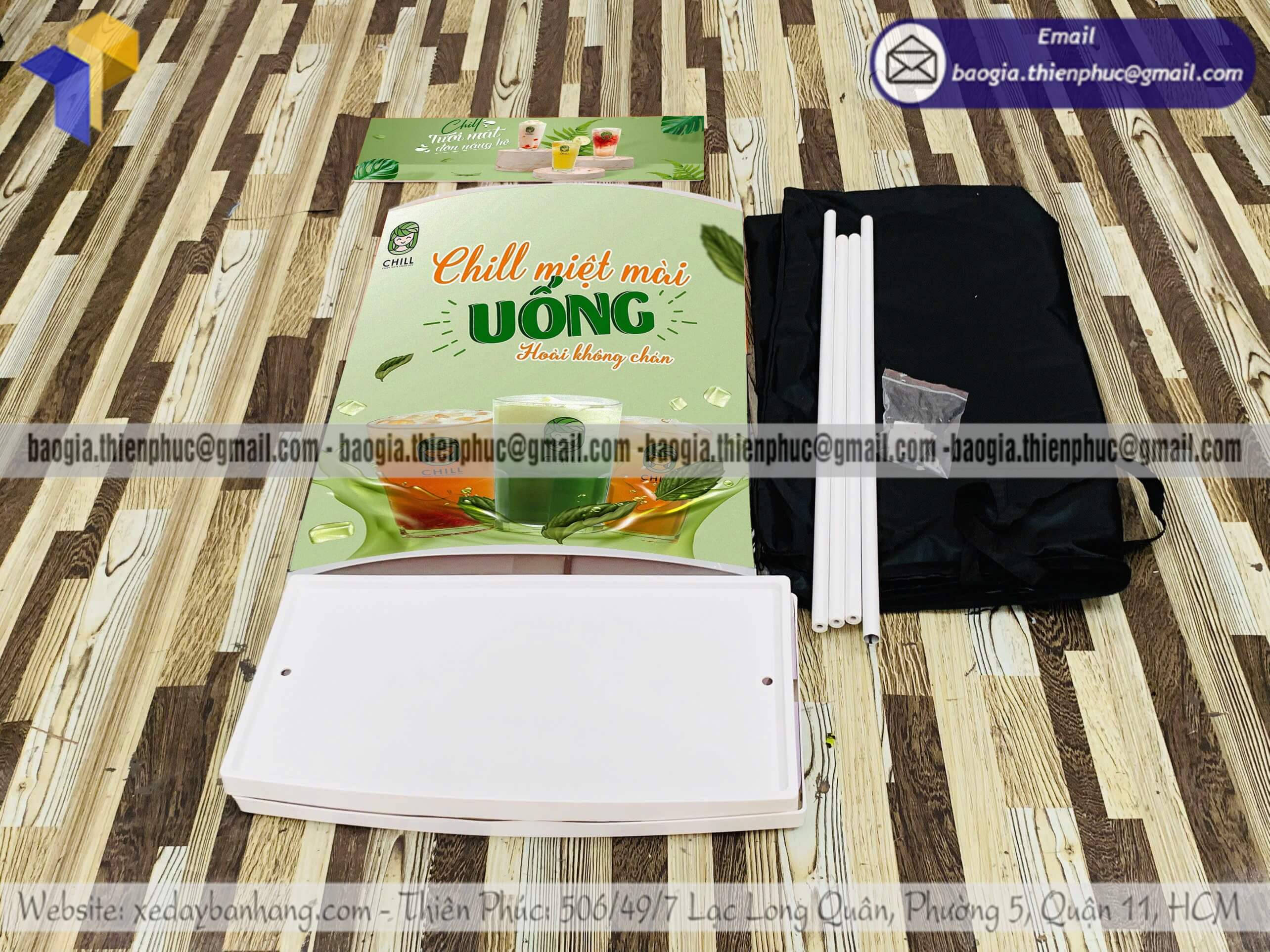 Booth nhựa mini tiếp thị quảng cáo sản phẩm in logo trưng bày mỹ phẩm điện máy