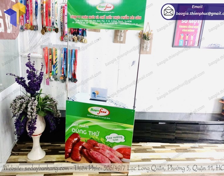 booth sampling lắp ráp bằng sắt