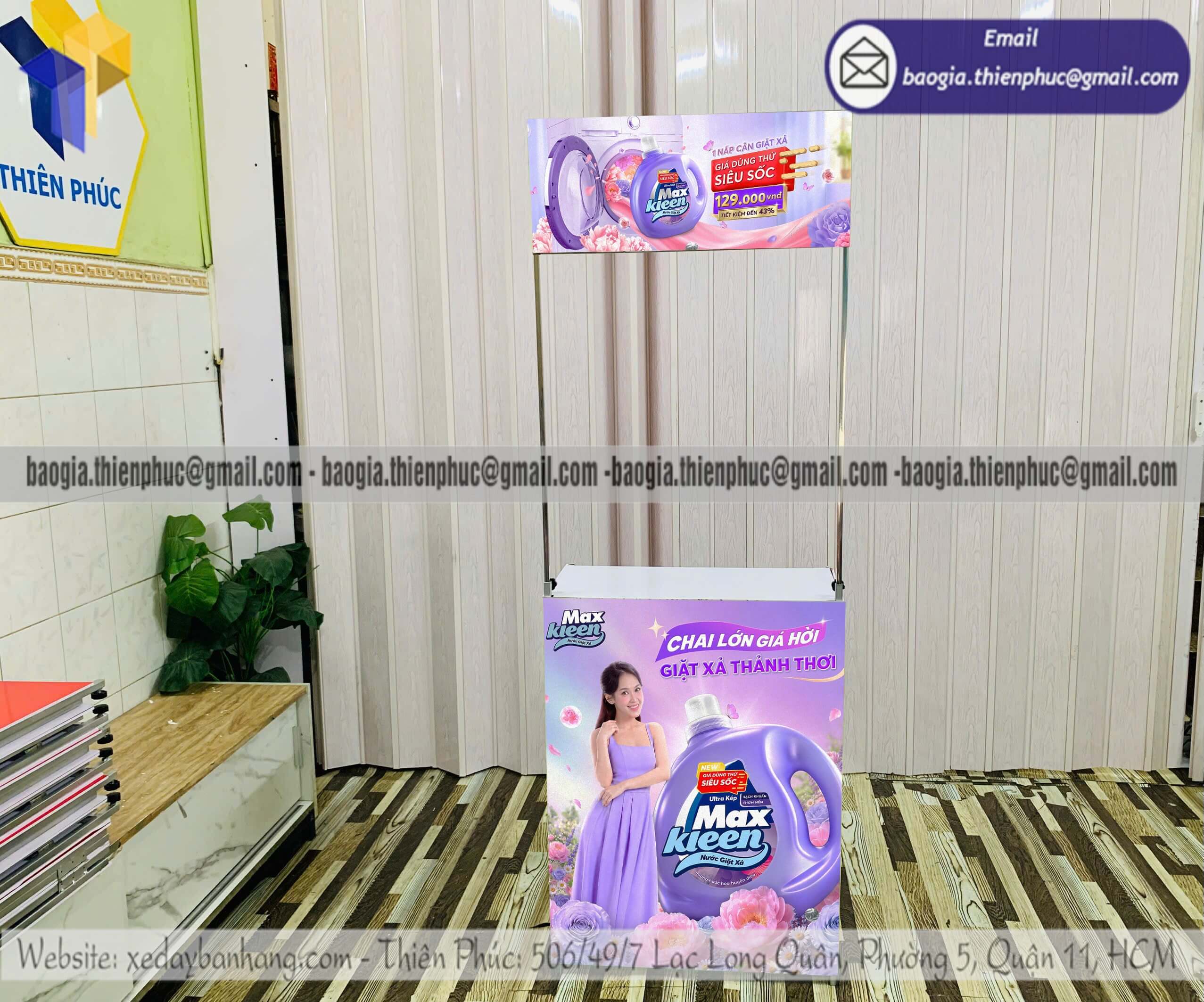 Booth sampling nhỏ lắp ráp quảng cáo thương hiệu