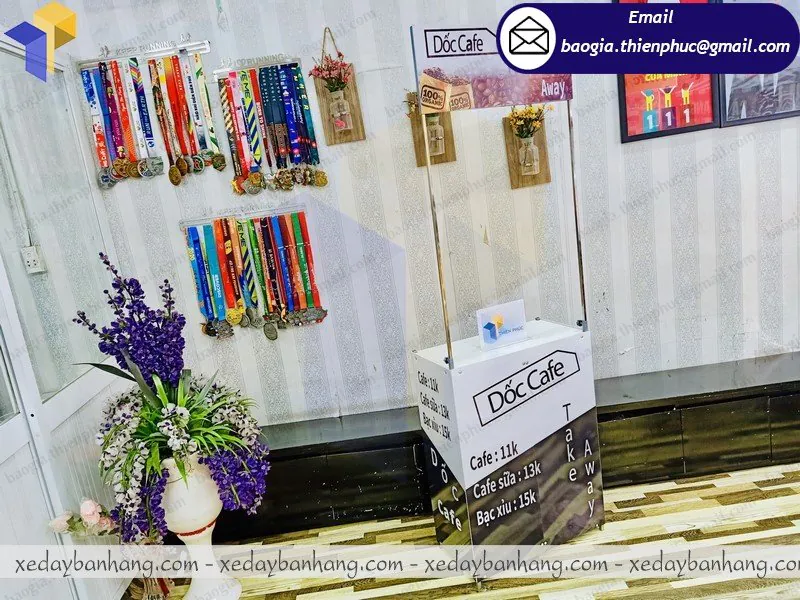 booth sắt bán cafe sữa tươi đẹp giá rẻ