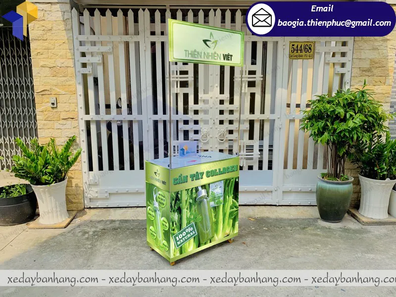 booth sắt bán nước cần tây đẹp