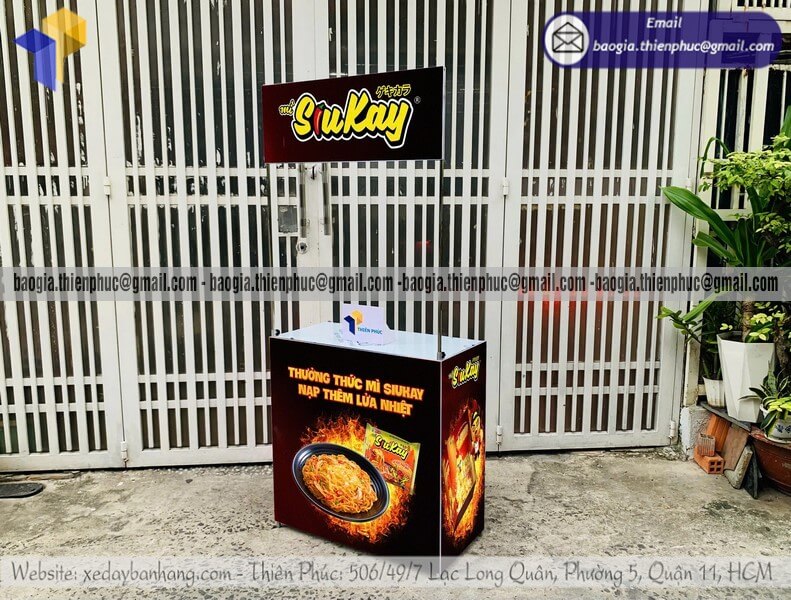 Booth sắt cho PG tiếp thị trải nghiệm sản phẩm mới rẻ nhất Việt Nam cho booth bán hàng