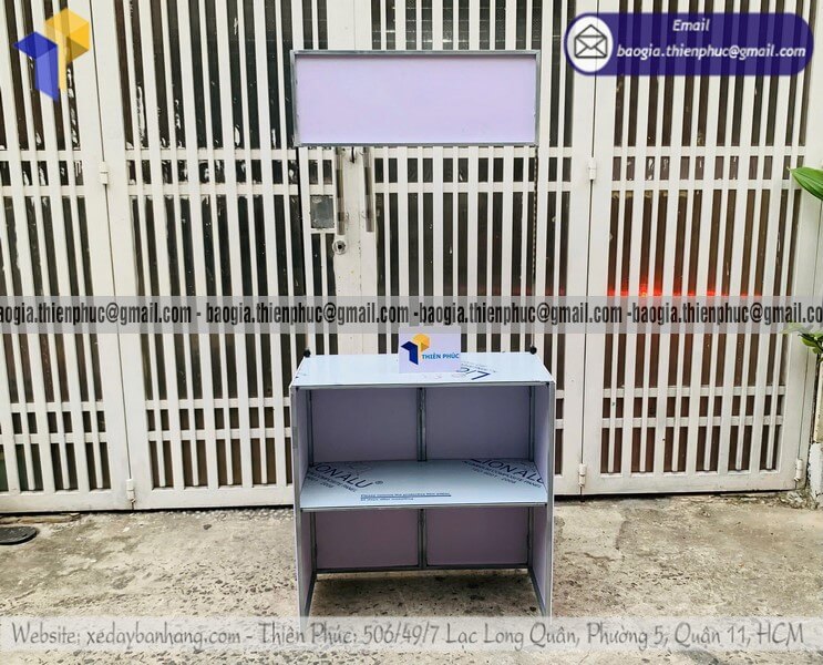 Booth sắt cho PG tiếp thị trải nghiệm sản phẩm mới kích hoạt tăng doanh số bán hàng