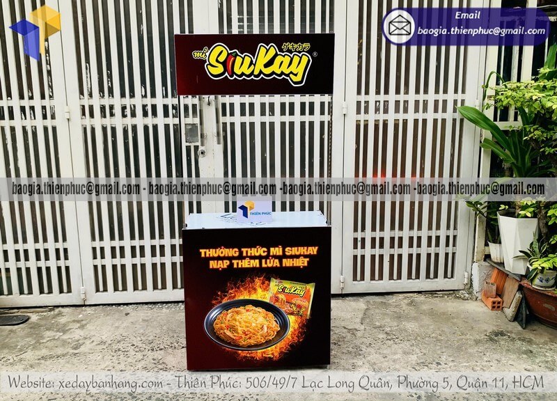 Booth sắt cho PG tiếp thị trải nghiệm sản phẩm mới Booth sắt cho PG tiếp thị trải nghiệm sản phẩm mới