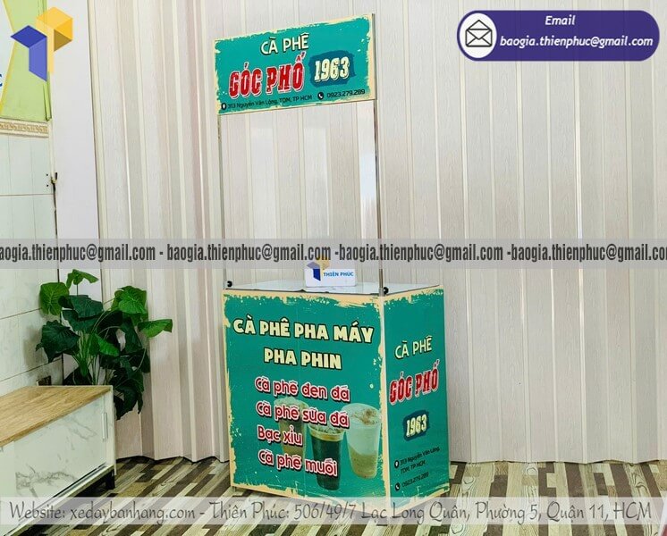 Booth sắt gấp gọn quảng cáo sản phẩm lưu động bao gồm xuất hóa đơn VAT vận chuyển đóng gói