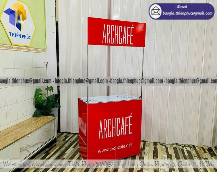 Booth sắt gấp gọn tiếp thị mẫu dùng thử ngoài trời tăng trải nghiệm khách hàng