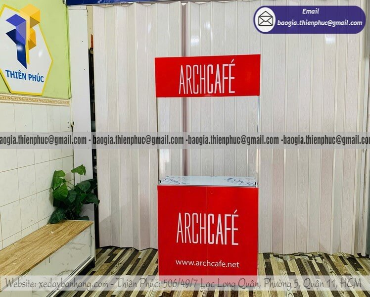 Booth sắt gấp gọn tiếp thị mẫu dùng thử ngoài trời