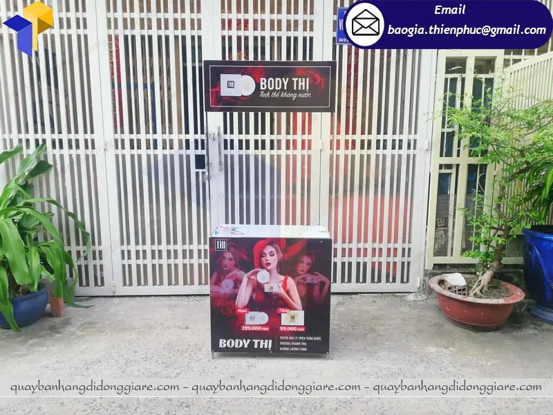 booth sắt lắp ráp quảng cáo