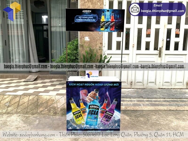 Booth sắt PG đứng bán hàng tiếp thị di động đẹp Booth sắt PG đứng bán hàng tiếp thị di động đẹp