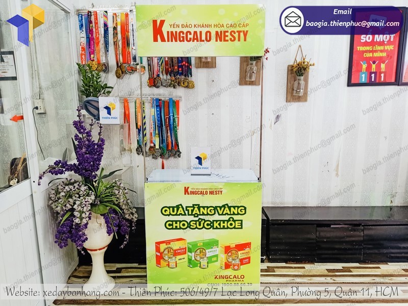 booth sắt quảng cáo lắp ráp