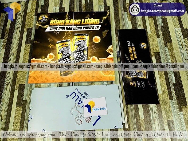 Booth sắt sampling trưng bày sản phẩm mới gấp gọn bán lẻ bán sỉ hỗ trợ thương hiệu
