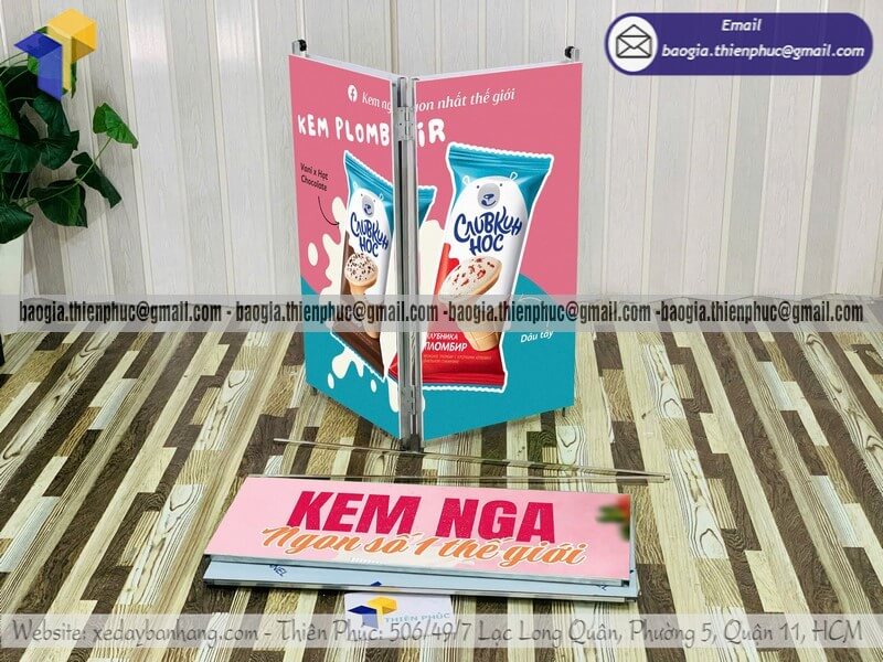 Booth sắt tiếp thị cho PG đứng quảng cáo mẫu mới thực phẩm chức năng hot sale