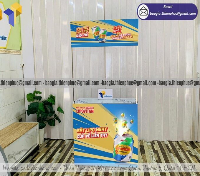 Booth sắt trưng bày sản phẩm cho PG marketing